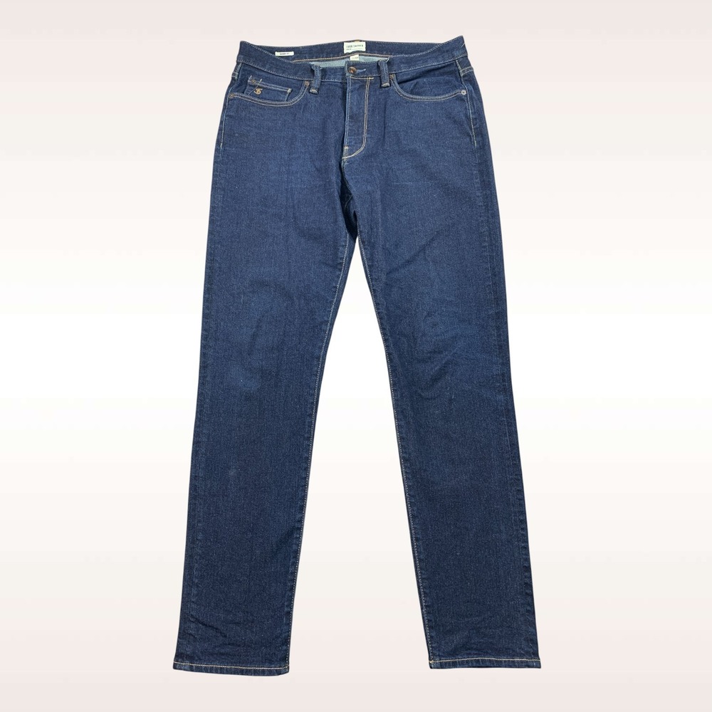 Todd Snyder Skinny Fit Jean Men 33x32 Blue Indigo Rinse Tapered Stretch 5-Pocket